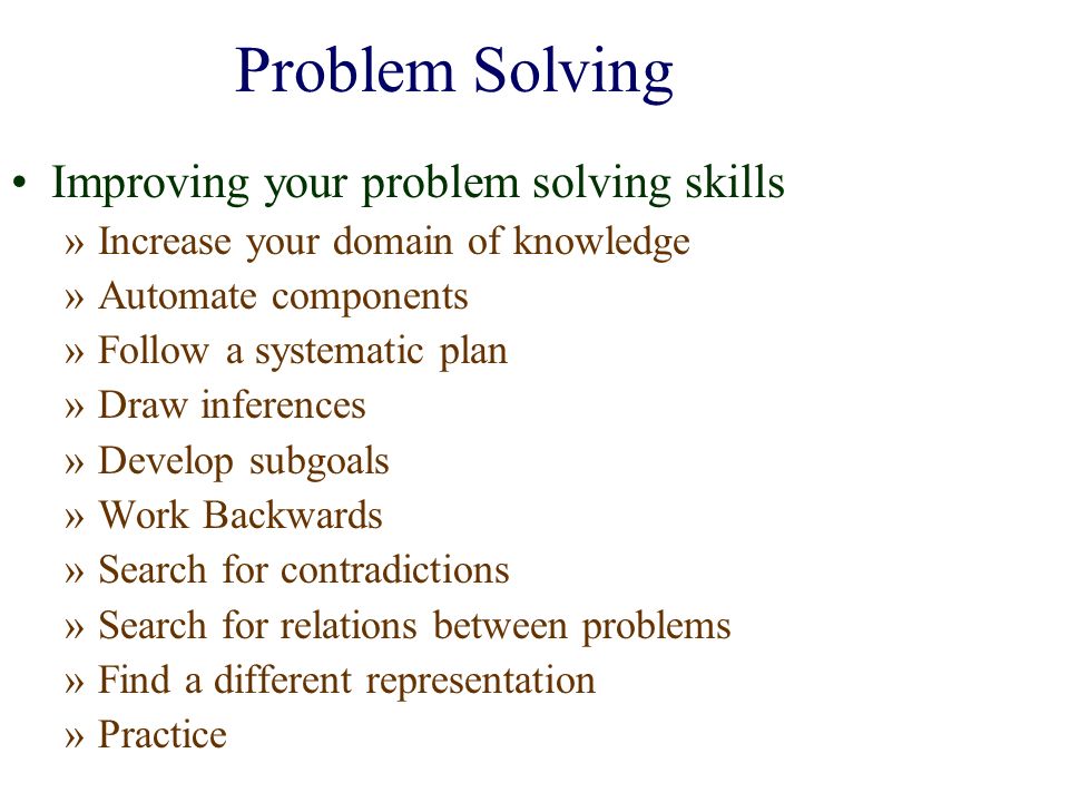 how to improve your problem solving skills